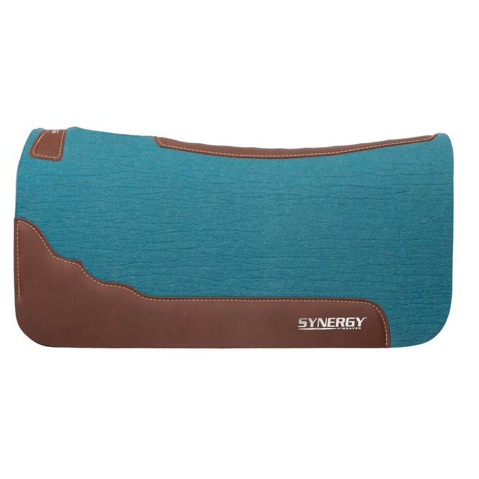 Weaver Synergy Contoured Steam Pressed 100% Merino Wool Felt Performance Saddle Pad - WLCQG - Turquoise - 32" x 34" - 8