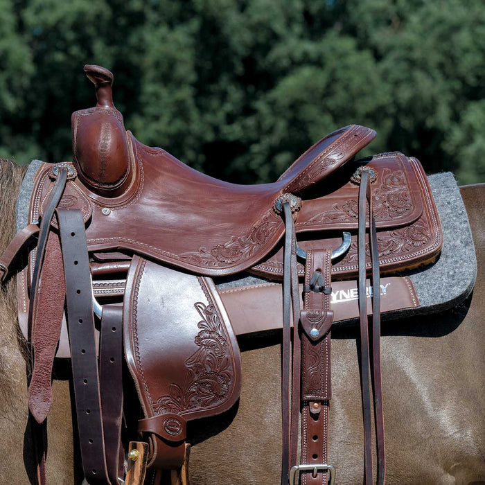 Weaver Synergy Contoured Steam Pressed 100% Merino Wool Felt Performance Saddle Pad - WLCQH - Charcole - 32" x 34" - 10