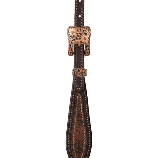 Weaver Western Floral Leather Browband Headstall for Horses - WLC7P - Havana Brown - 2
