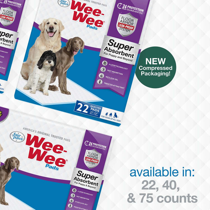 Wee - Wee Super Absorbent Pads for Dogs - 39YW - 40ct - 10