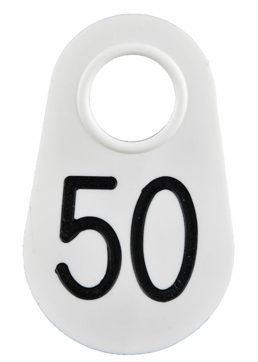 White Numbered Nylon Tags, Pack of 25 by Bock's Identi - Jeffers - Cattle Supplies > Cattle Supplies
