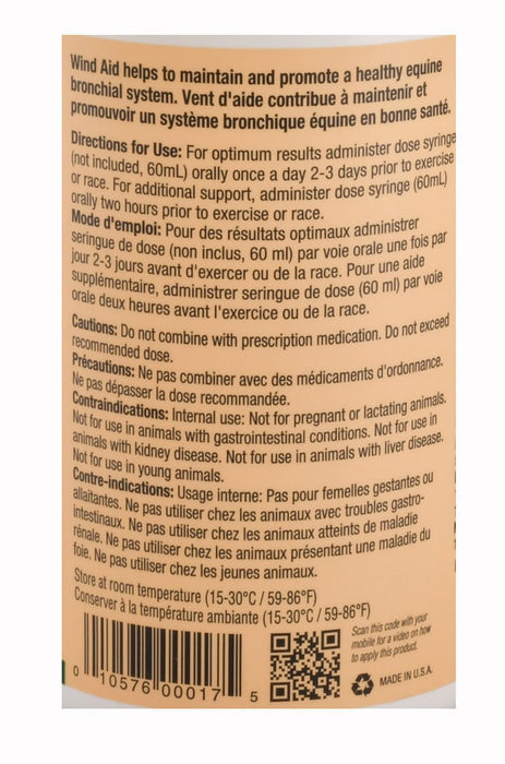 Wind Aid Equine Breathing Aid - Respiratory Support for Horses - HWWA - Liquid - 15 Doses (946 ml) - 3
