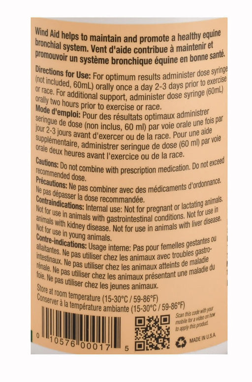 Wind Aid Equine Breathing Aid - Respiratory Support for Horses - HWWA - Liquid - 15 Doses (946 ml) - 3