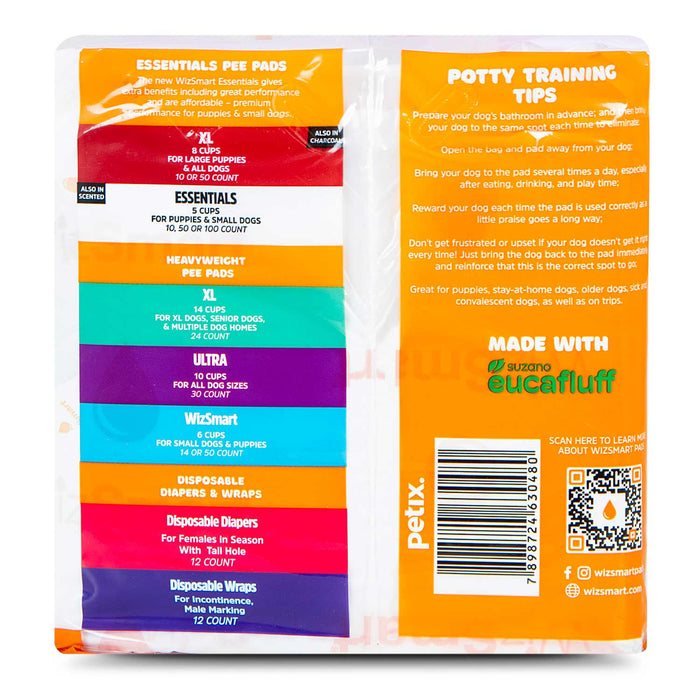 WizSmart Essentials Pads, Large, 50 ct, Fresh Scented - 024PC-0480 - Large - 5