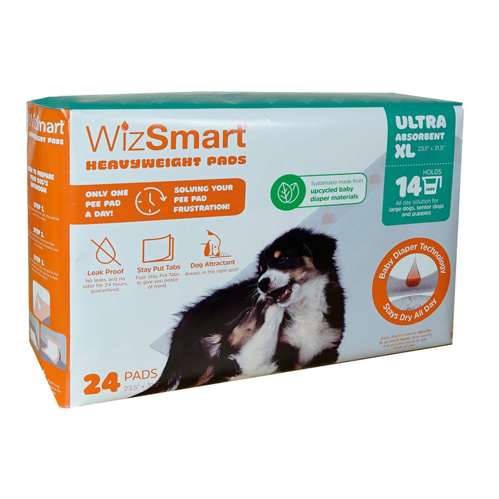 WizSmart Heavyweight Ultra Absorbent Pads for Dogs - 024PC-2240 - 24 ct - XL - 23.5" x 31.5" - 1