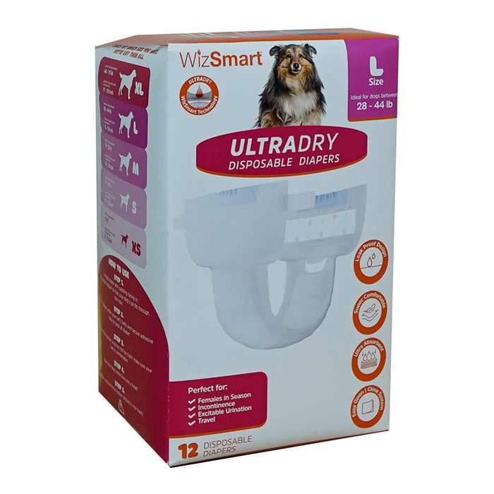 WizSmart UltraDry Disposable Diapers, 12 ct - 024PC-1030 - Large - 4