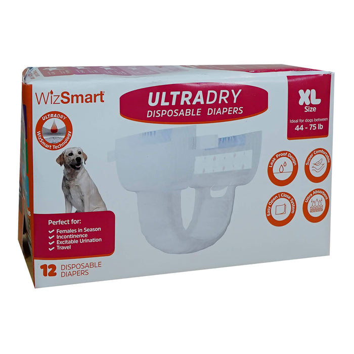 WizSmart UltraDry Disposable Diapers, 12 ct - 024PC-1047 - XLarge - 5