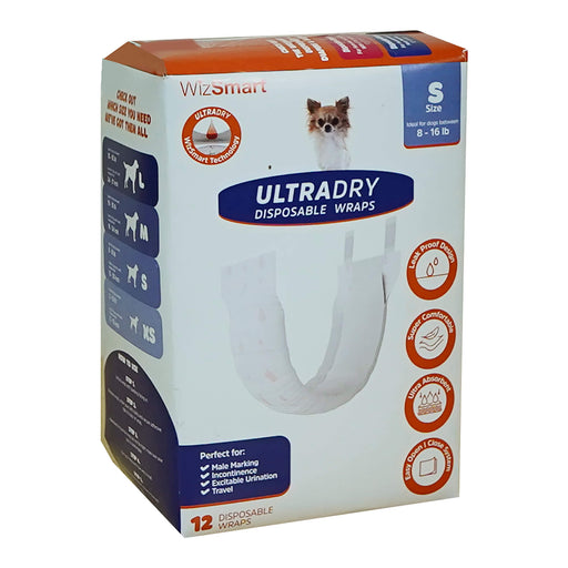 WizSmart UltraDry Male Wraps, 12 ct - 024PC-1061 - Small - 1