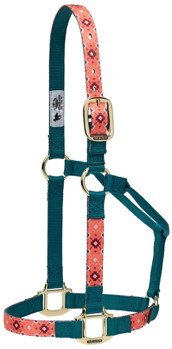 Weaver Patterned Nylon Overlay Halter for Horses - WLC2LK - Mayan Coral - Medium - 11