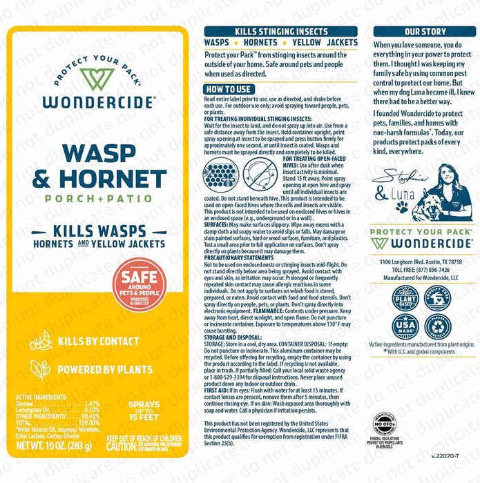 Wondercide Pet - Safe Wasp & Hornet Spray, 10 oz - WC224 - 10 oz. - 6