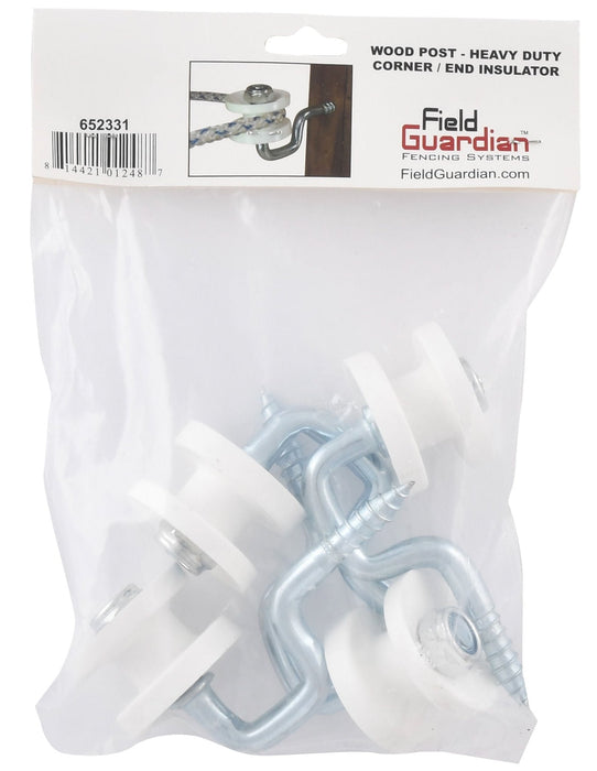 Wood Post Screw - In Corner Insulator, 4 pk - T8XB - White - 4