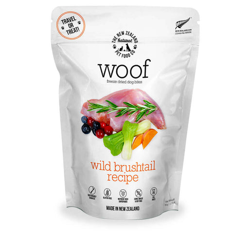 Woof Freeze Dried Raw Dog Bites, Grain - Free High - Protein Treats - 031NZ-WFD050B - Wild Brushtail - 1.76 oz - 1