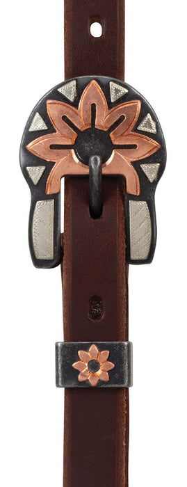 Weaver Working Tack Copper Flower Sliding Ear Headstall - WLCHF - Horse - 2