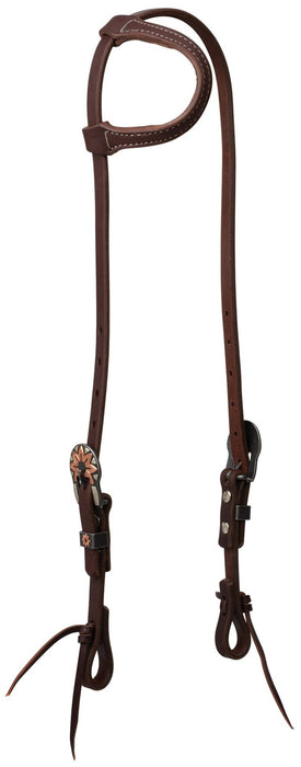 Weaver Working Tack Copper Flower Sliding Ear Headstall - WLCHF - Horse - 1