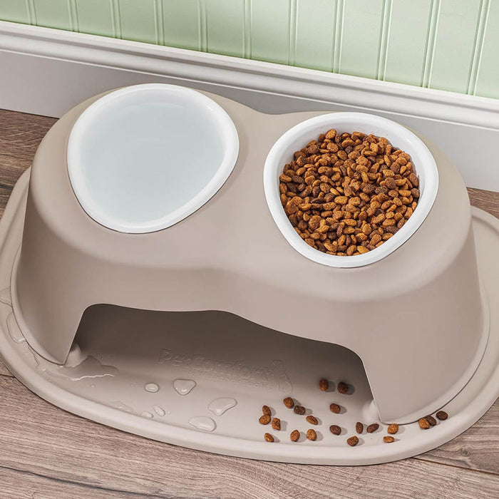 WeatherTech Double High Pet Feeding System, Poly Bowls Color Tan