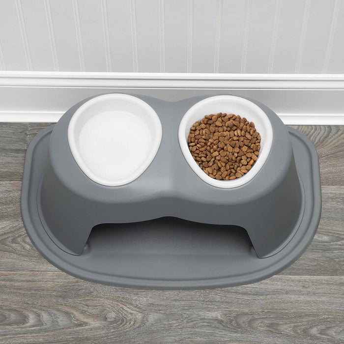 WeatherTech Double High Pet Feeding System, Poly Bowls Color Tan