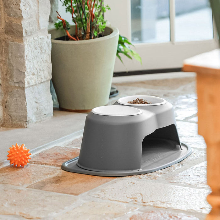 WeatherTech Double High Pet Feeding System, Poly Bowls Color Tan