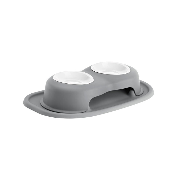 WeatherTech Double High Pet Feeding System, Poly Bowls Color Dark Grey