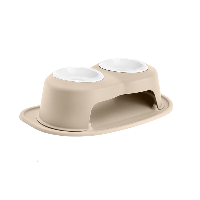 WeatherTech Double High Pet Feeding System, Poly Bowls Color Tan