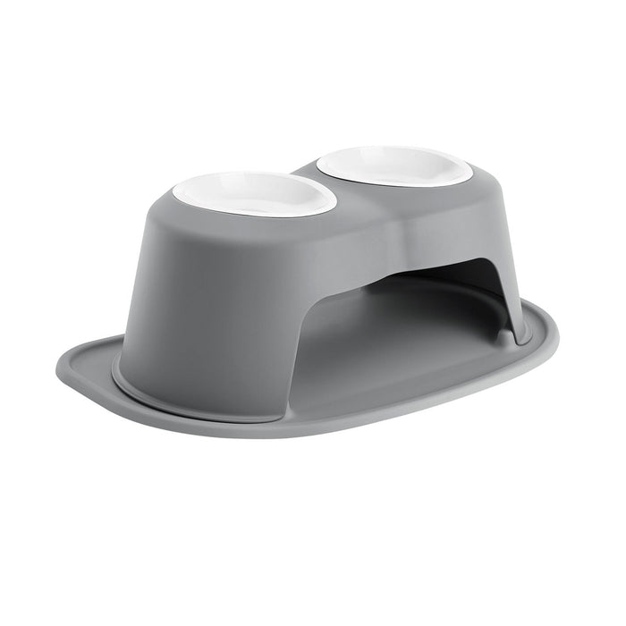 WeatherTech Double High Pet Feeding System, Poly Bowls Color Dark Grey