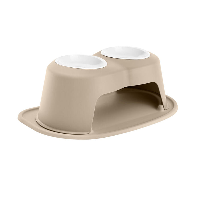 WeatherTech Double High Pet Feeding System, Poly Bowls Color Tan