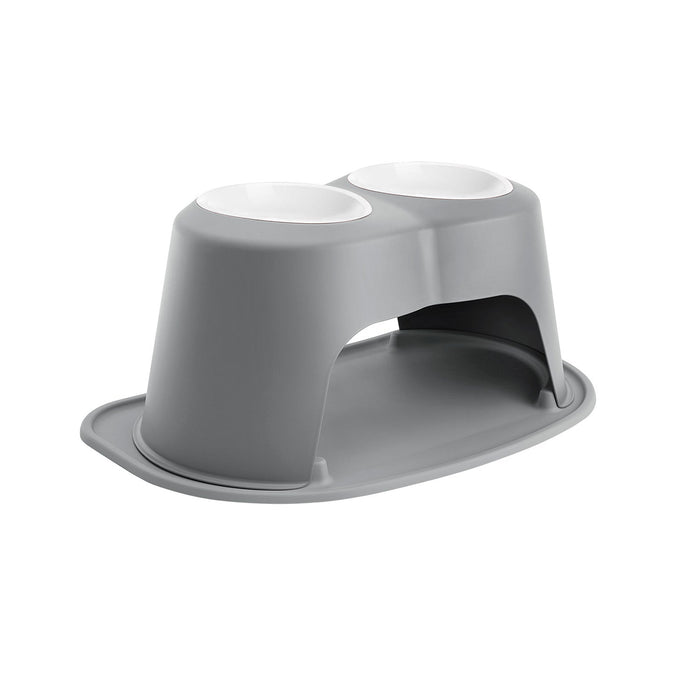 WeatherTech Double High Pet Feeding System, Poly Bowls Color Dark Grey