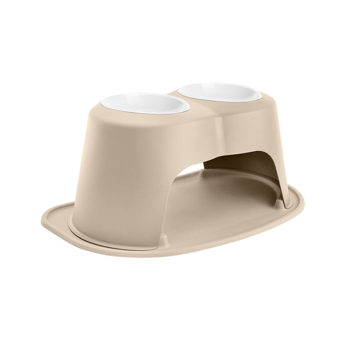 WeatherTech Double High Pet Feeding System, Poly Bowls Color Tan