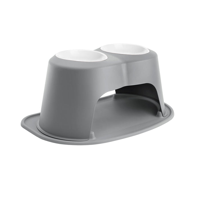 WeatherTech Double High Pet Feeding System, Poly Bowls Color Dark Grey