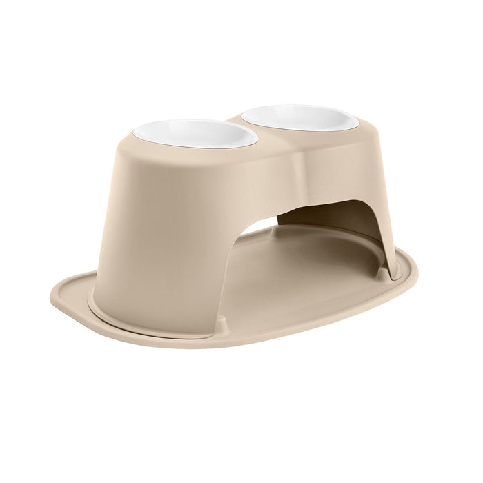 WeatherTech Double High Pet Feeding System, Poly Bowls Color Tan