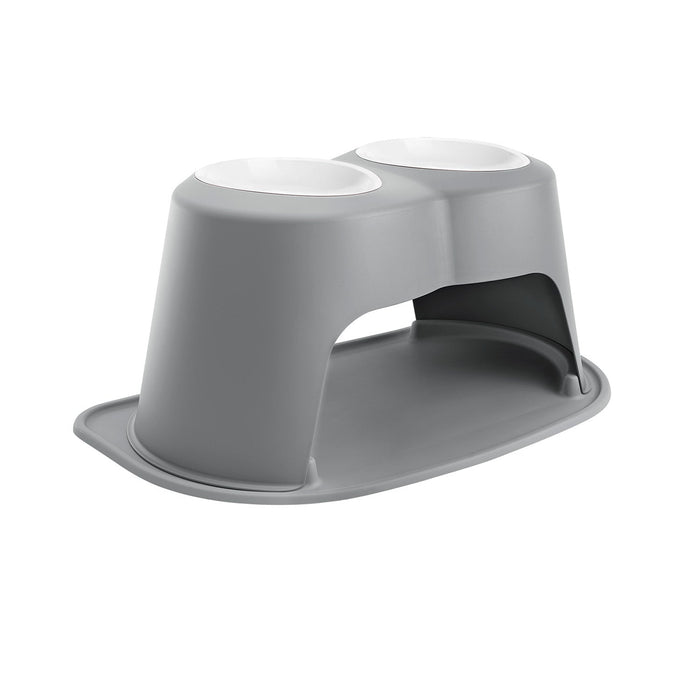 WeatherTech Double High Pet Feeding System, Poly Bowls Color Dark Grey