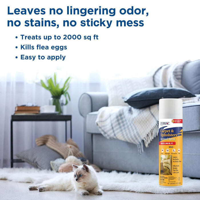 Zodiac Carpet & Upholstery Flea & Tick Aerosol Spray, 16 oz - FAAA2 - 16 oz - 1 - 3