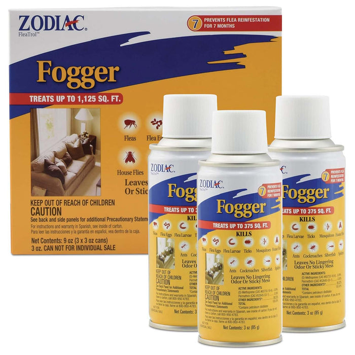 Zodiac Flea & Tick Room Fogger, 3 Pack of 3 oz Cans - FAAAG - 3 oz Cans - 3 pk - 1