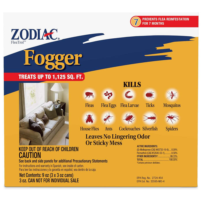 Zodiac Flea & Tick Room Fogger, 3 Pack of 3 oz Cans - FAAAG - 3 oz Cans - 3 pk - 5