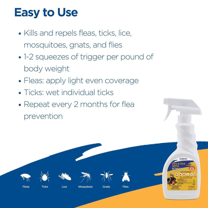 Zodiac Flea & Tick Spray for Dogs, Cats, Puppies & Kittens, 16 oz - FAAAY - 16 oz - 1 - 4