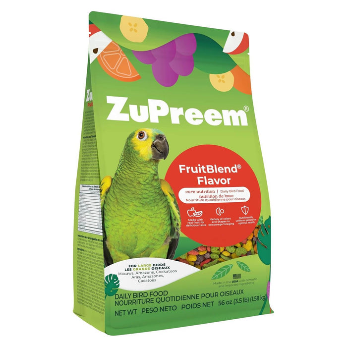 Zupreem FruitBlend Flavor Bird Food - NAF3 - Large Birds - Amazons, Macaws & Cockatoos - 3.5 lbs - 14
