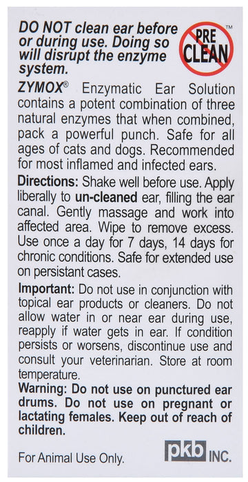Zymox Ear Solution Inflammation Relief, 1.25 oz - Jeffers - Animal Health & Wellness > Ear Care